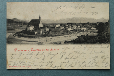 AK Gruss aus Laufen an der Salzach / 1900 / Brücke